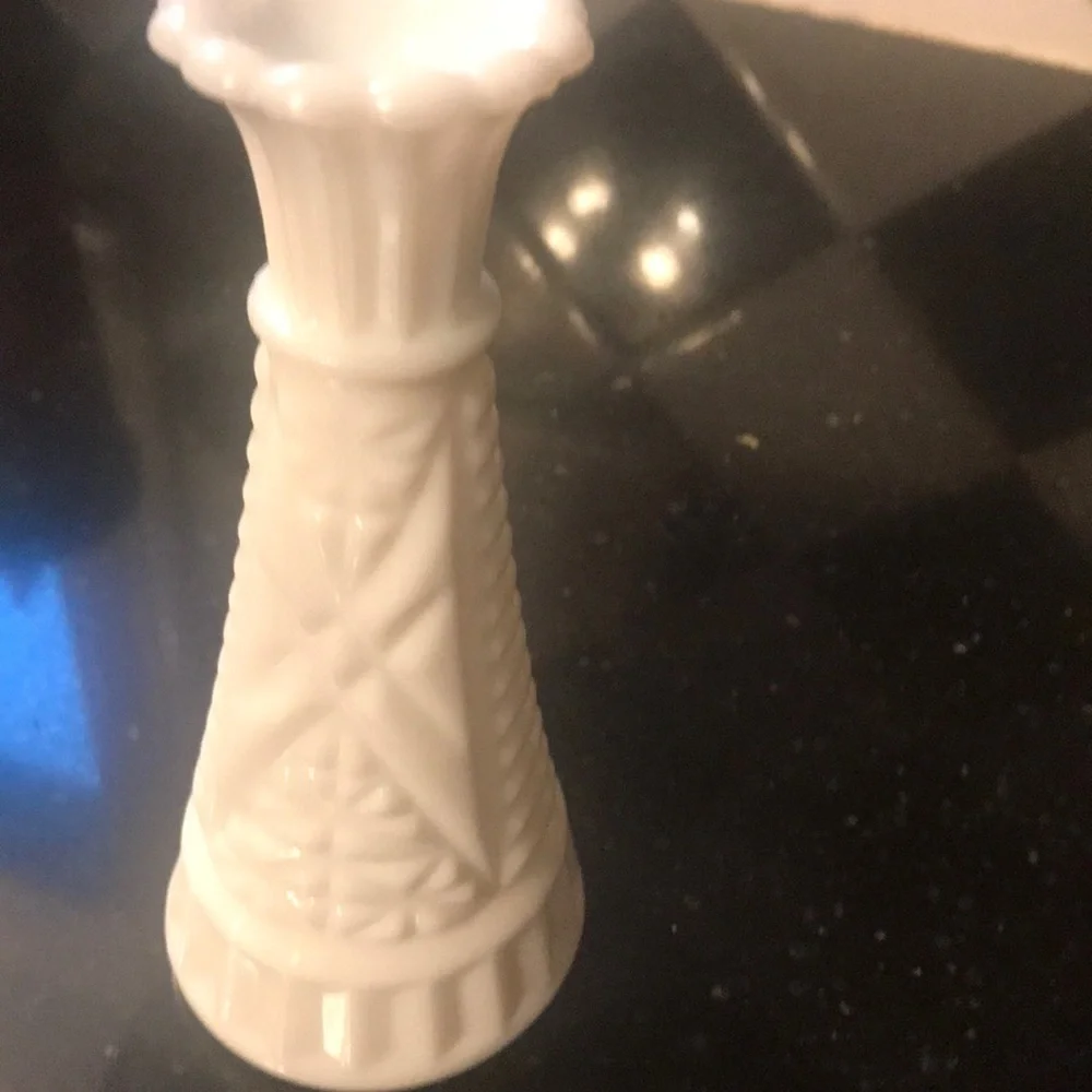Milk glass bud vase